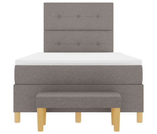 Cama con Somier de  con Colchón y Banco Taupe 120x200 cm Tela