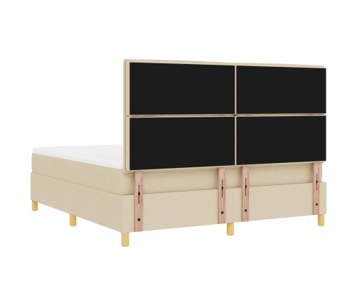 Cama Box Spring  con Colchón Crema Super King Tela
