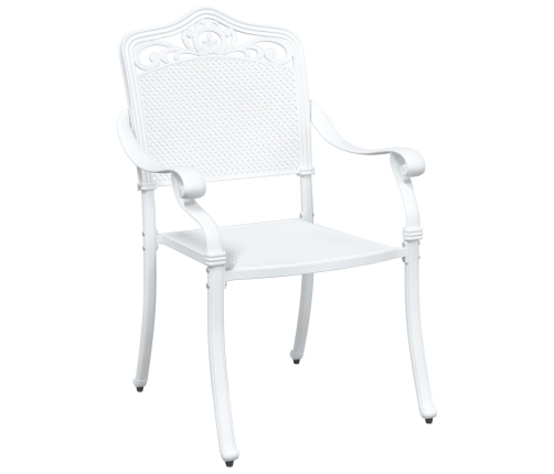 Conjunto de Bistro de Jardín de 3 Piezas  Blanco de Aluminio Fondido