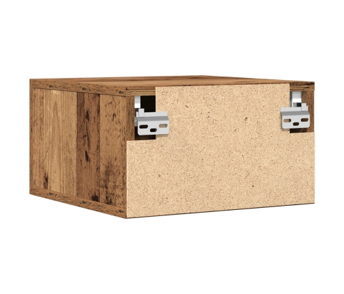 Mesitas de noche  2 pcs Montadas en la pared Madera vieja 35x35x20 cm