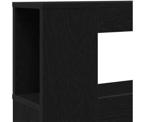 Cabecero de Almacenamiento  con Luces LED Roble Negro 120x18,5x103,5 cm