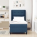 Cama Box Spring  con Colchón Azul 100x200 cm Tela