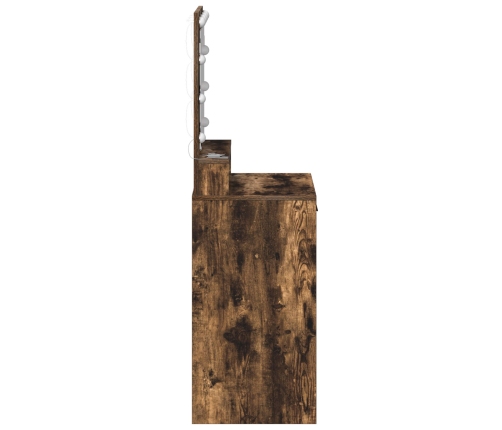 Mesa de tocador  con luces LED en roble ahumado 50x41x135 cm
