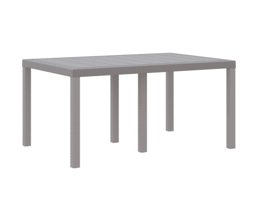 Juego de Comedor de Jardín de 7 Piezas con Cojines Gris Claro Poly Rattan
