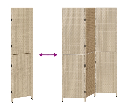 Separadores de Habitaciones Beige Madera Grande Plegable