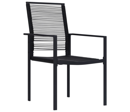 Juego de Comedor de Jardín de 3 Piezas  Negro Ratán de PVC