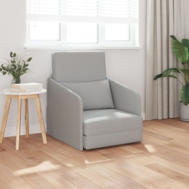 Sofá Cama de Piso  2 en 1 Gris Claro 65x80x83 cm Tela