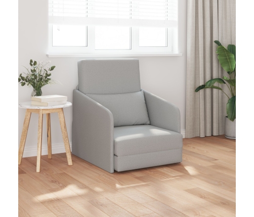 Sofá Cama de Piso  2 en 1 Gris Claro 65x80x83 cm Tela