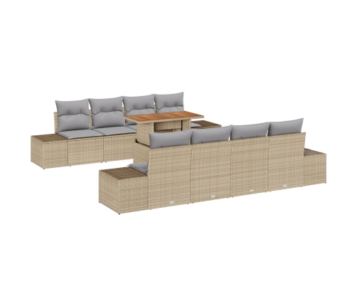 Juego de Sofá de Jardín  Set de 7 Beige Poliratán