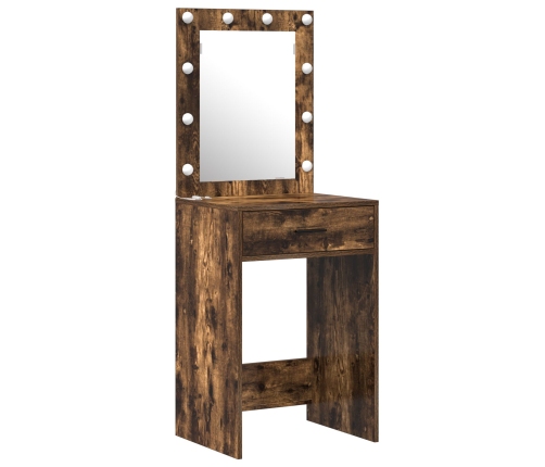 Set de tocador de 3 piezas  con LEDs en madera de roble ahumado