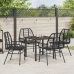 Conjunto de 5 Piezas de Comedor Jardín Negro Poliratán
