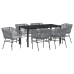Set de Comedor de Jardín  de 2 Piezas con Cojines Gris Poliratán