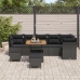 Set de Sofá de Jardín  de 9 Piezas con Cojines Negro Ratán Polipropileno Acacia, Set de Comedor de Jardín  de 3 Piezas con Cojines Negro Ratán Polipropileno Acacia