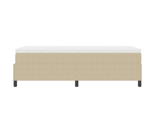 Cama con Box Spring  con Colchón Verde Claro Gris 90x200 cm Tela de Corduroy
