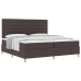 Cama con Box Spring  Marrón Oscuro 200x200 cm Tela
