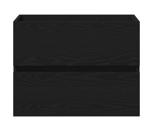 Gabinete de Lavabo  con Jofaina Integrada Roble Negro Madera Engineered, Gabinete de Lavabo  Roble Negro 60x38,5x45 cm Madera Engineered