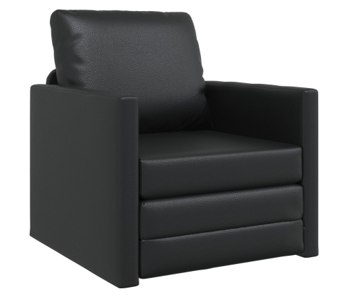 Sillón cama 2 en 1 Negro 74x77x81 cm Cuero Sintético