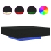 Mesa de café  con luces LED Madera de roble negra 100x100x31 cm