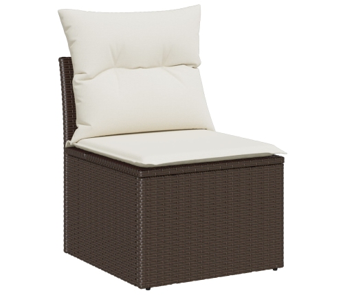Conjunto de Sofá de Jardín Conjunto de 9 Beige, Marrón