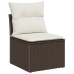 Conjunto de Sofá de Jardín Conjunto de 9 Beige, Marrón