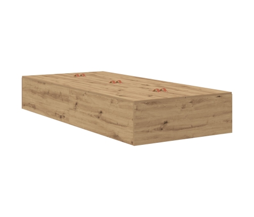 Estructura de Cama con Almacenamiento  Roble Artesanal