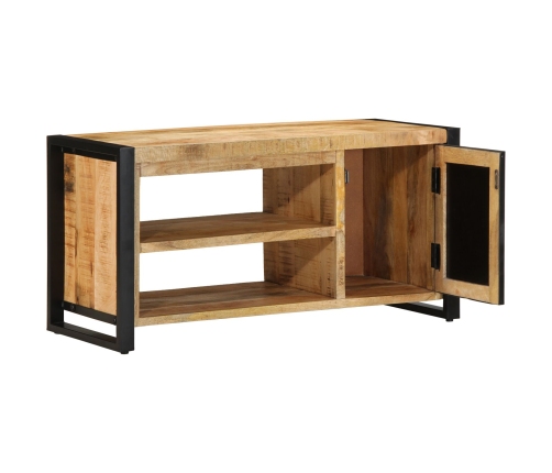 Banco para Zapatos 100x40x50 cm Madera Maciza Rugosa de Mango