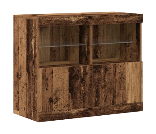 Aparador  con Luces LED Madera Vieja 81x37x67 cm