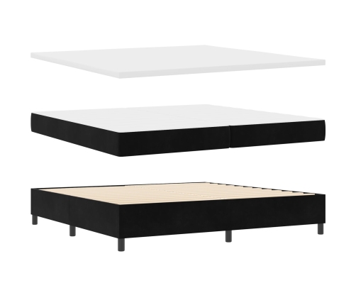 Cama Box Spring  con colchón Negro 200x200 cm Terciopelo