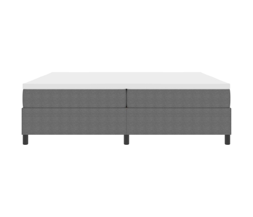 Cama con Base de Muelles de  Gris 200x200 cm Tela de Sarga