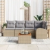 Conjunto de Sofás de Jardín de 6 Piezas con Cojines Beige Ratán Sintético Acacia