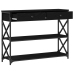 Mesa Consola  Negro Roble 100x28x75 cm Madera Elaborada y Acero