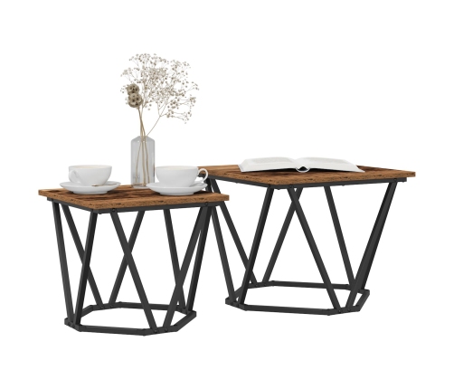 Mesa de Café  Madera Reciclada Metal, Madera Mediana Elegante