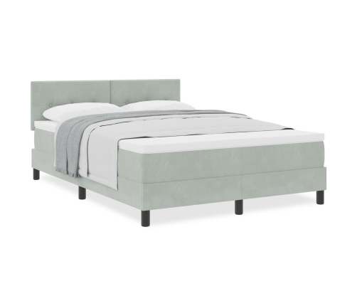 Cama con Box Spring y Colchón  Gris Claro 160x200 cm Terciopelo