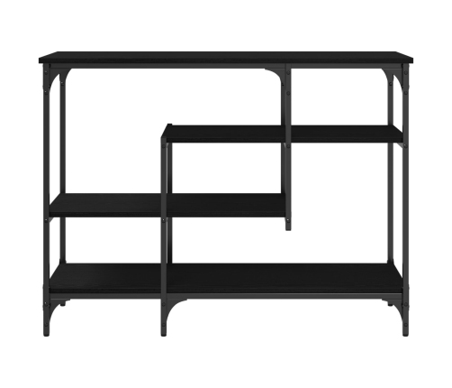 Mesa Consola  Negra de Roble 100x35x75 cm de Madera Engineered y Acero