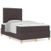 Cama con Somier  con Colchón Marrón Oscuro 120x200 cm Tela