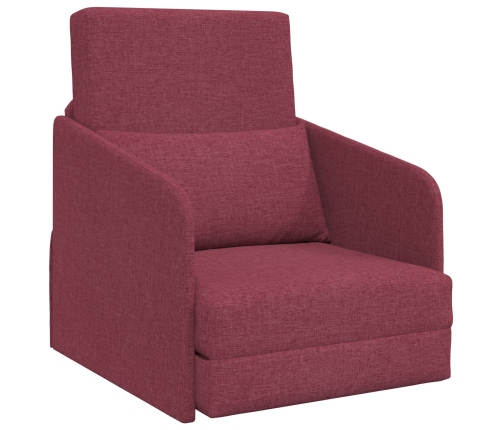 Sofá cama de suelo  2 en 1 Rojo Vino 65x80x83 cm Tela