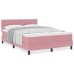 Cama Box Spring  con Colchón Rosa 140x190 cm Terciopelo