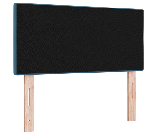 Cabecero  con botones acolchados azul oscuro de 100 cm de terciopelo