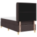 Cama Box Spring  con Colchón y LED Marrón Oscuro 90x200 cm Tela