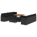 Set de Sofá de Jardín de 11 Piezas con Cojines Negro Poliratán Acacia,  Sofá de Jardín de 2 Personas con Cojines Negro Poliratán,  Set de Comedor de Jardín de 3 Piezas con Cojines Negro Poliratán Acacia