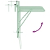 Mesa Colgante Plegable de Balcón - Verde Menta, 60x40 cm, Acero