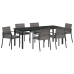 Juego de Comedor de Jardín de 7 Piezas Gris Poliratán