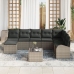 Conjunto de Sofá de Jardín  9 Piezas Gris Oscuro, Marrón