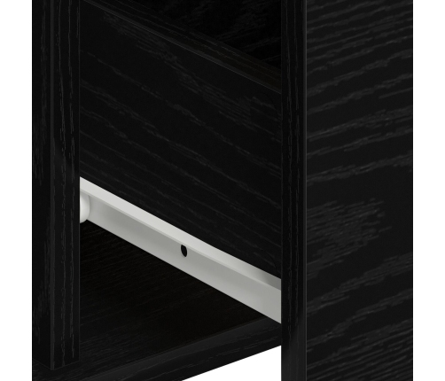 Aparador Juego de 2 Roble Negro Madera, Mangos de Metal Mediano