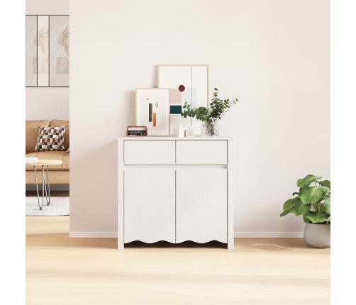 Aparador ""DRAMMEN"" Blanco 79x43x75,5 cm Madera Sólida de Pino
