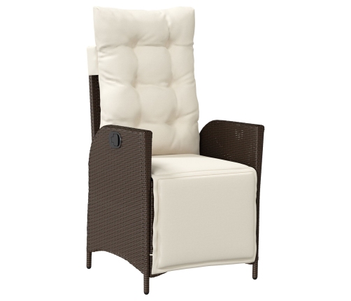 Set de Comedor de Jardín de 7 Piezas en Rattan Poliéster Marrón