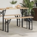Patas de Banco de Cerveza 2 pcs Plegables de Acero Negro Recubierto en Polvo