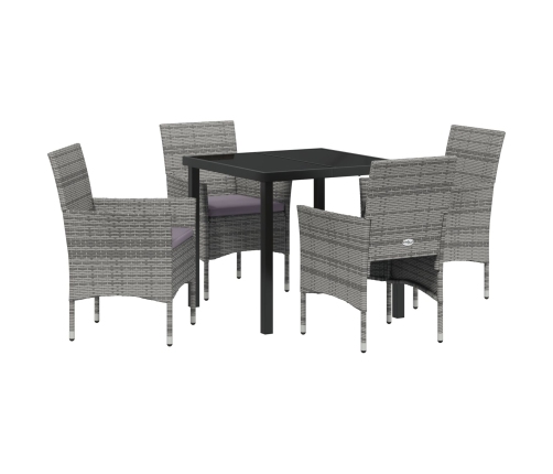 Juego de Comedor Jardín  de 5 piezas Gris Poliratán