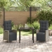 Conjunto de comedor de jardín de 3 piezas  Ratán Polipropileno Gris
