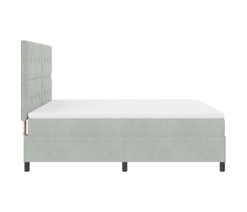 Cama Box Spring  con colchón Gris Claro Super King Terciopelo